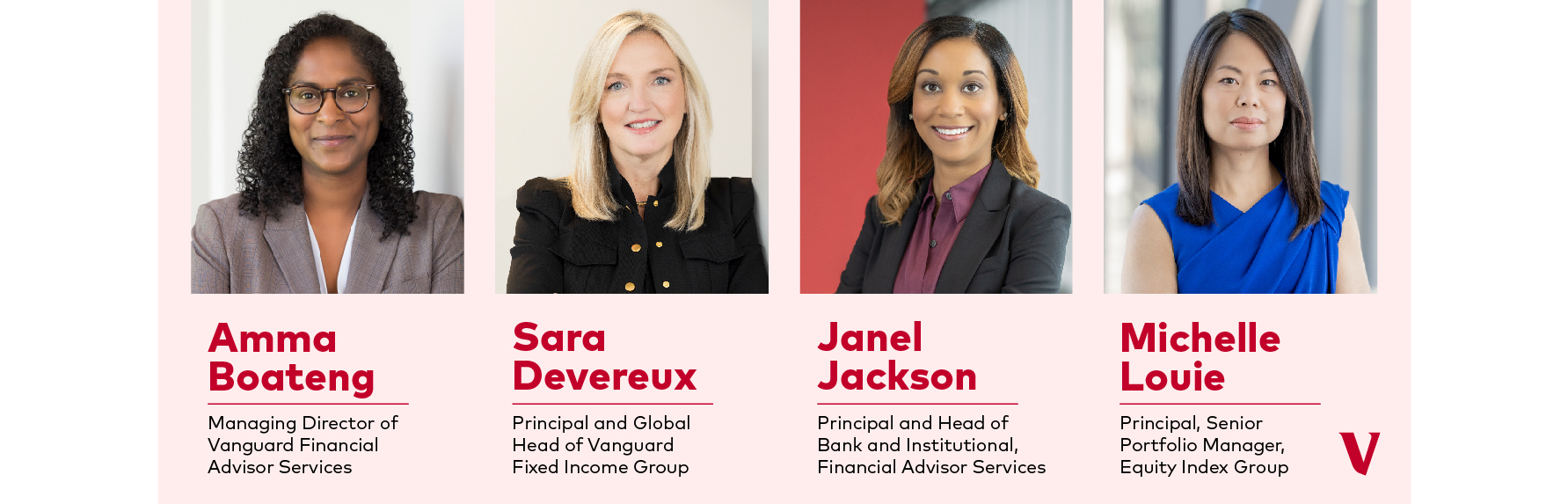 Amma Boateng, Sara Devereux, Janel Jackson and Michelle Louie have been honored on Barron’s sixth annual list of the 100 Most Influential Women in U.S. Finance.